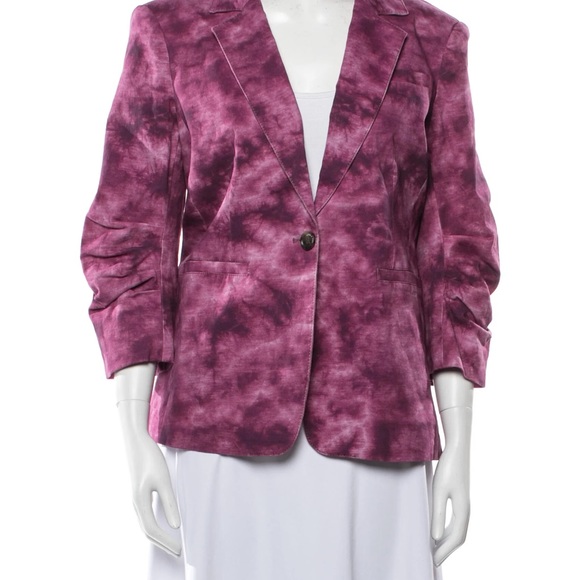 Cinq à Sept Purple Tie-Dye Print Blazer w/ Tags size 2 colour purple - Picture 3 of 8